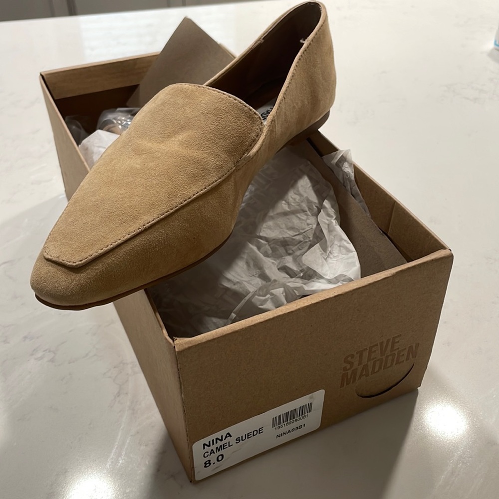 Camel Suede Steve Madden Flats